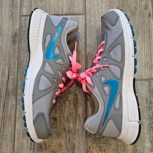 Nike Revolution 2 Running Shoes Women’s 11 Gray Pink Turquoise Mesh Training Gym